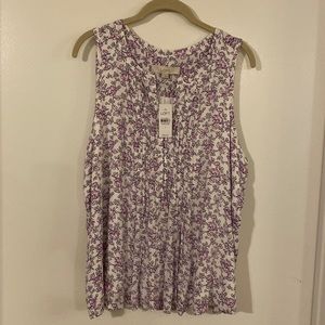 LOFT Sleeveless Floral Blouse NWT